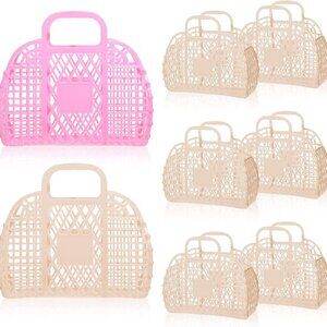 8 Pcs Jelly Purse Jelly Basket Beach Bags Reusable Handbags Plastic Easter Egg B